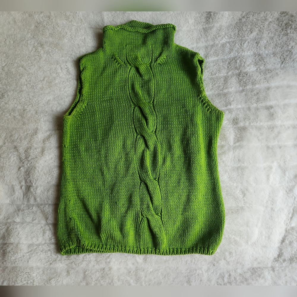 Liz Claiborne knit sweater vest green sz L